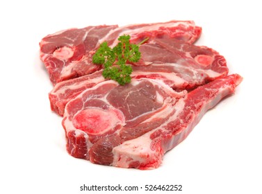 Lamb Forequarter Chops Isolated On White