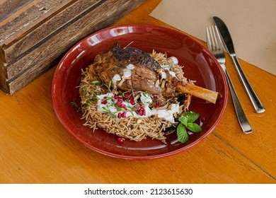 Lamb Kabsa, Pine Seed Chutney, Basmati, Yoghurt