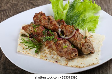 Lamb Kebab With Onion And Rosemary