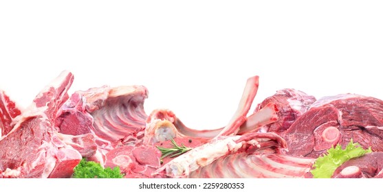 Lamb meat isolated on white background. - Powered by Shutterstock