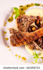 Lamb with mint sauce