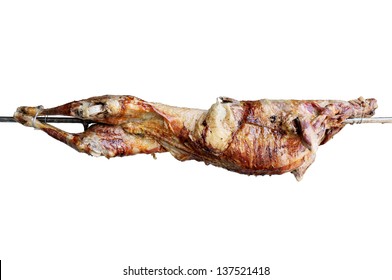 Lamb On The Spit Isolated