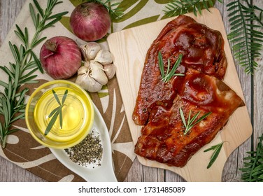 Lamb Shoulder With Honey Marinated And Rosemary