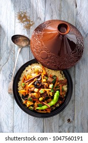 Lamb And Vegetable Tagine With Couscous.