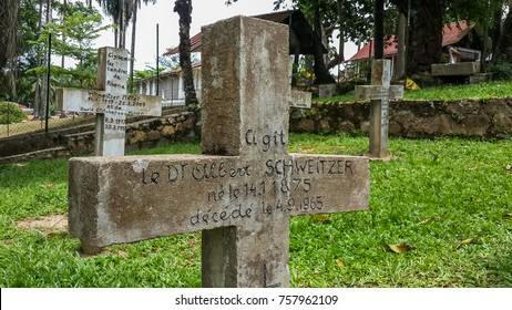 LAMBARENE, GABON, AFRICA - APRIL 10 2014: Grave Of Famous German-French Philanthropist Albert Schweitzer At His Hospital