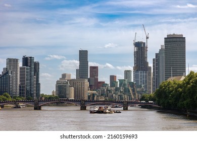 Lambeth Bridge and London's growing financial district - Shutterstock ID 2160159693