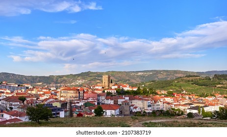 Lamego city center and view to Lamego castle