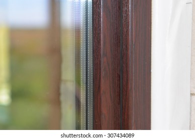 Lamination Of Window Glass Film Package Wood Dark Brown
