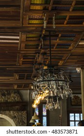 lamp hanging from ceiling