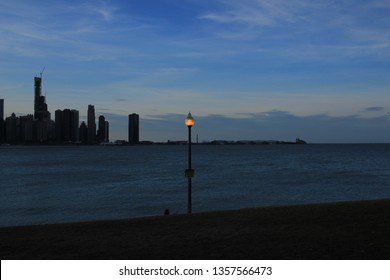 Lamp Post At Chicago Museum Campus. Taken April 1st 2019. Chicago, Illinois.