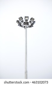 Lamp Post ,electricity Industry, Light Stadium Or Sports Lighting Isolated On White Background.