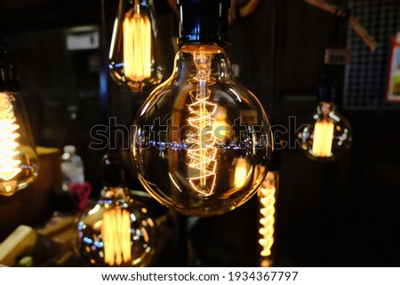 Lamp with Tungsten filament bulb hanging