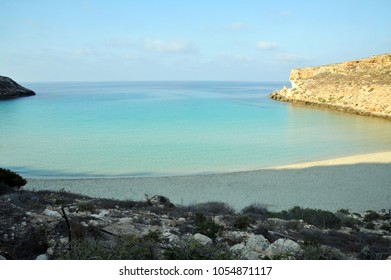 Lampedusa, Italy, Sunrise In The Rabbit Beach, Pelagie Islands