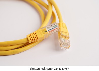 Lan cable internet connection network, rj45 connector ethernet cable.