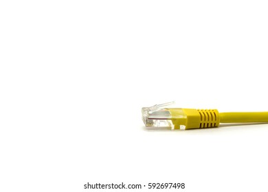 Lan cable on white background,