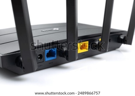 LAN network and internet connection, Ethernet RJ45 lan port, modem router