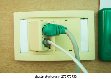 Lan and telephone cable plug in 