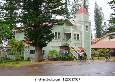 LANAI, HAWAII -31 MAR 2018- View Of The Center Of Lanai City, Former Home Of The Dole Plantation On The Island Of Lanai, HI. 