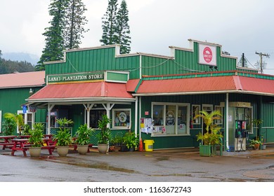 LANAI, HAWAII -31 MAR 2018- View Of A Building In The Center Of Lanai City, Former Home Of The Dole Plantation On The Island Of Lanai, HI. 