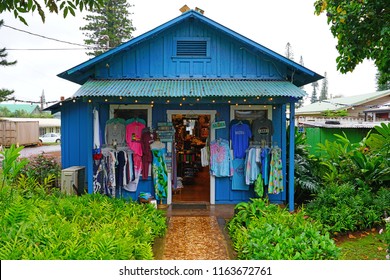 LANAI, HAWAII -31 MAR 2018- View Of A Building In The Center Of Lanai City, Former Home Of The Dole Plantation On The Island Of Lanai, HI. 