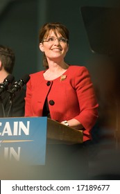 Lancaster, PA - SEPTEMBER 9: Sarah Palin - Vice Presidential Hopeful, Governor Sarah Palin (R-AL), speaks to a crowd of thousands at a campaign rally for John McCain in Lancaster, PA. September 9, 2008