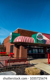 Lancaster, PA, USA - February 19, 2017:  Rita's Italian Ice Is A Chain With Over 600 Locations, Based In Trevose, PA, Which Sells Water Ice And Frozen Custard.