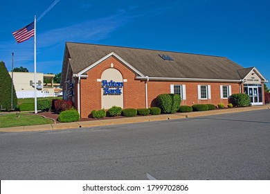 Lancaster, Pa./USA-August 20, 2020: This Branch Has Been Operating Since 1966. Fulton Bank And Columbia Ave Branch Location Is FDIC Insured.