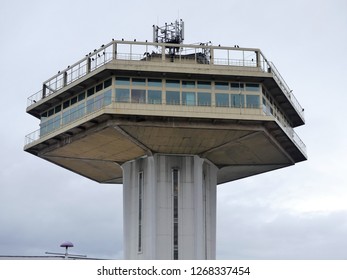 Lancaster, UK - December 23rd 2018: The Pennine Tower at Lancaster (Forton) Services between junctions 32 and 33 of the M6 motorway in England