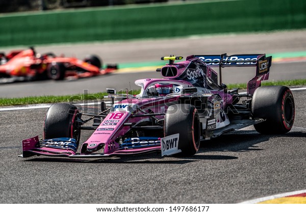 Lance\
Stroll (Canada) in the Racing Point F1 Team RP19 2019 F1 car during\
the 2019 Formula 1 Johnnie Walker Belgian Grand Prix (29/08/2019 -\
01/01/2019) at Circuit de Spa-Francorchamps\
Belgium