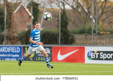 Lancing, England; 17th December 2017; Action Shots, Sunday League Amatur Football Match Between Hillside Rangers FC And BC Rovers FC. Player Chases Ball