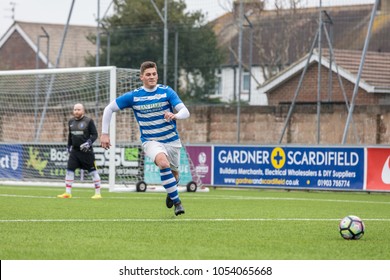 Lancing, England; 25th March 2018; Action Shots, Sunday League Amatur Football Match Between Hillside Rangers FC And AFC Beavers FC. Player Chases Ball