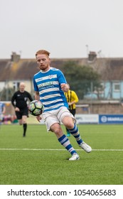 Lancing, England; 25th March 2018; Action Shots, Sunday League Amatur Football Match Between Hillside Rangers FC And AFC Beavers FC. Player Controls Ball