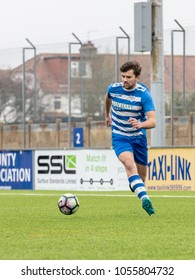 Lancing, England; 25th March 2018; Action Shots, Sunday League Amatur Football Match Between Hillside Rangers FC And AFC Beavers FC. Player Dribbling