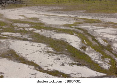 A Land Of Ash. Hundreds Of Square Miles Covered With Lifeless Ash. Ash Waste Is Produced By Burned Coal In A Power Plant.