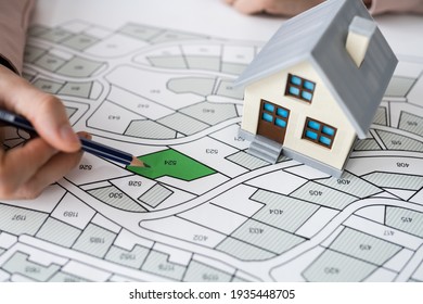 Land Development Map. Developer With Project Plot