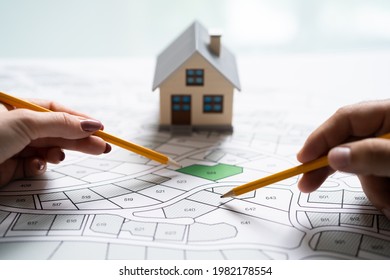 Land Development Map. Developer With Project Plot