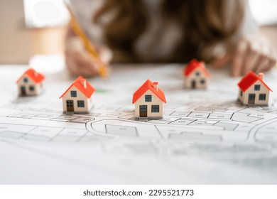Land Development Map. Developer With Project Plot