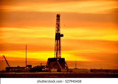 The Land Drilling Rig in sunset light