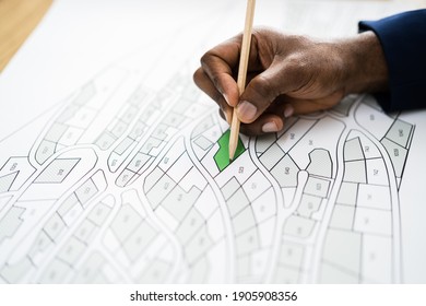 Land Map And Urban Building Project Plan Or Plot