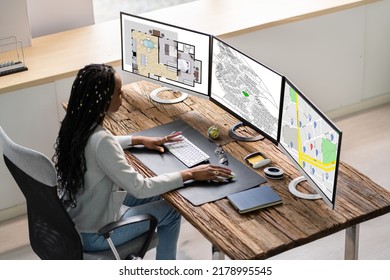 Land Map And Urban Building Project Plan Or Plot