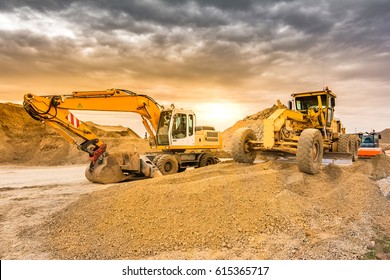 Land movement in the construction site of a motorway in Spain - Shutterstock ID 615365717