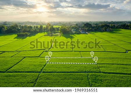 Similar – Image, Stock Photo divided evening sky with wind farm