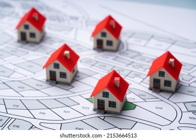 Land Plot And Cadastre Map. House Development