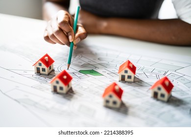 Land Plot And Cadastre Map. House Development