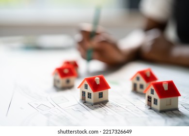 Land Plot And Cadastre Map. House Development