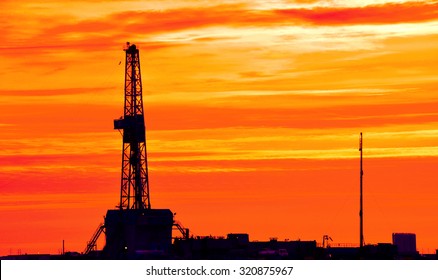 Land Rig During Sunset