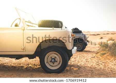 Land Rover in the desert of Dubai - UAE