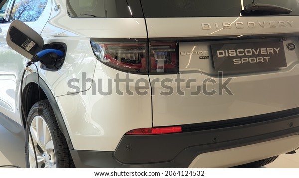 Land Rover Range Rover\
Discovery Sport Electric 2021 2022 showroom in Orebro Sweden on\
20.10.2021