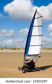 Land Sailing On The Beach In Summer