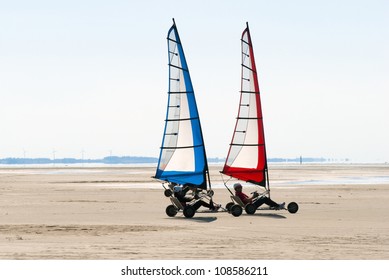 Land Sailing On The Summer Beach